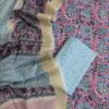 Baby Pink Blue Grey Jaal Hand Block Print Suit1