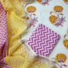 Pink Yellow Boota Hand Block Print Suit New
