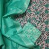 Sea Green Jaal Linen Hand Block Printed Suit