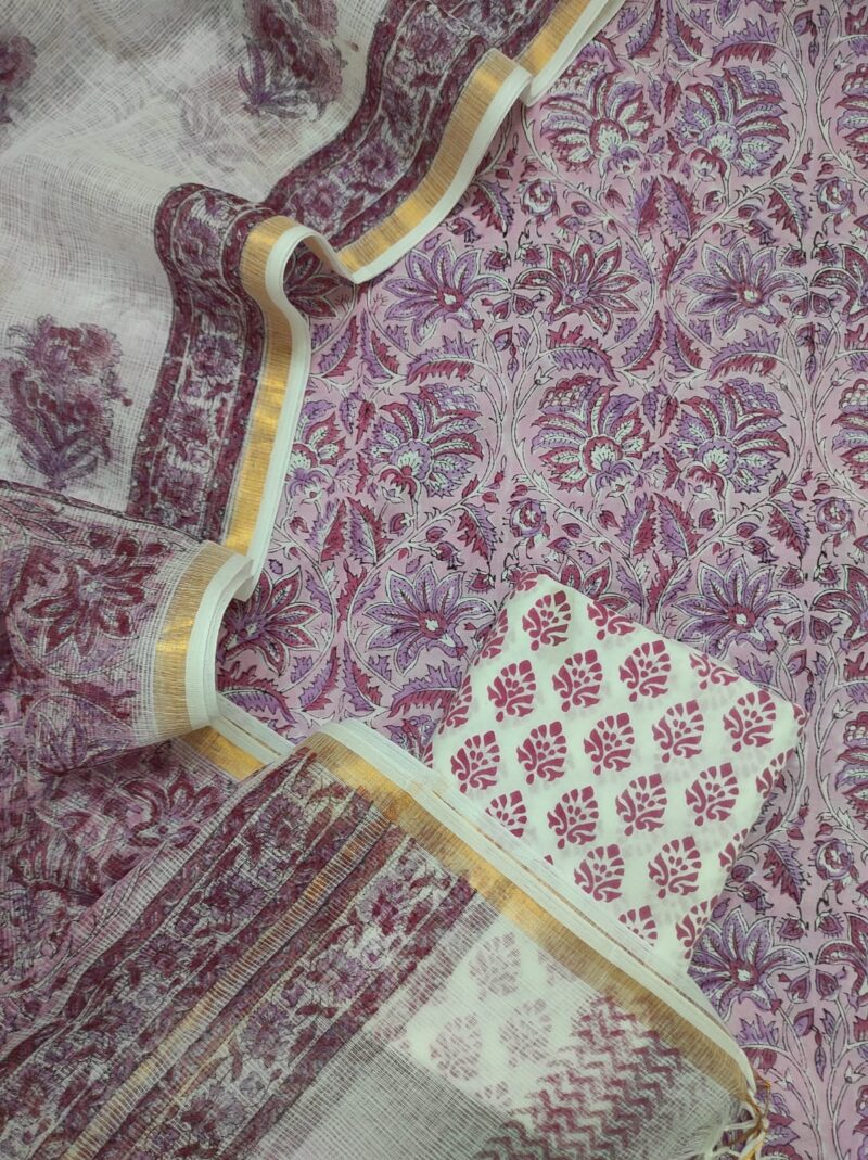Shades Of Wine Hand Block Printed Suit