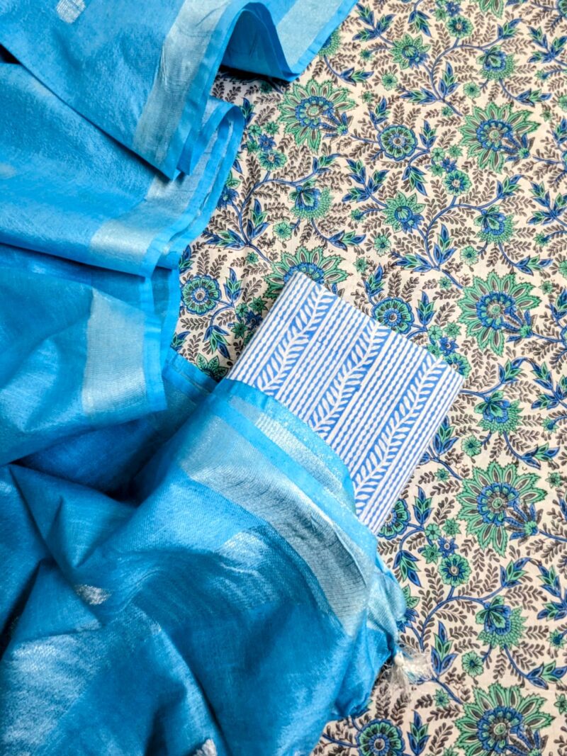 Turquoise Magic Hand Block Printed Suit
