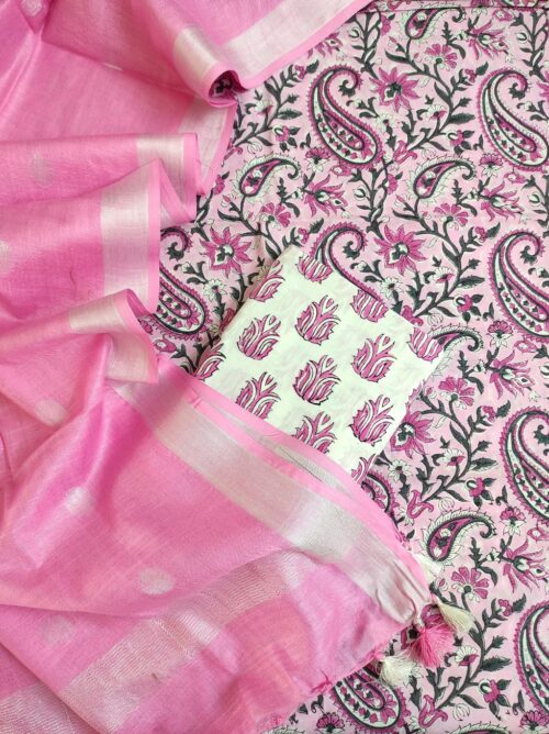 Pink Jaal Hand Block Printed Suit New