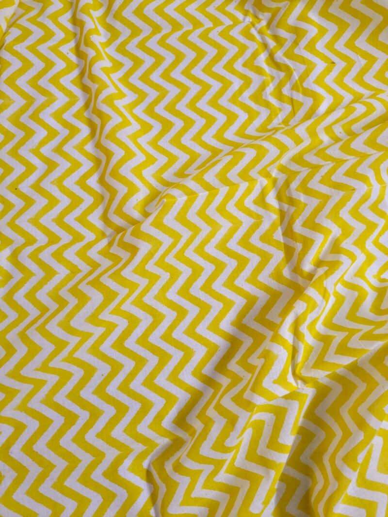 Yellow Chevron Pattern Fabric