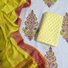 Magical Yellow Boota Hand Block Printed Suit New