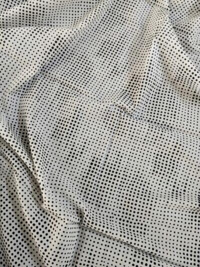 Black Polka Dots Hand Block Printed Dress Fabric