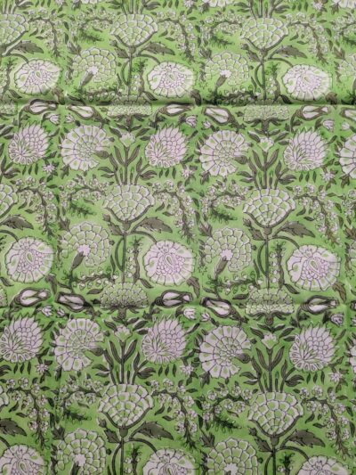 Floral Hand Block Printed Night Suit Fabric