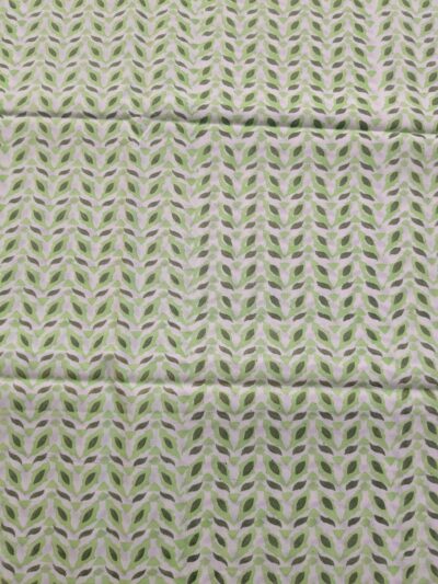 Grey Green Hand Block Printed Night Suit Fabric