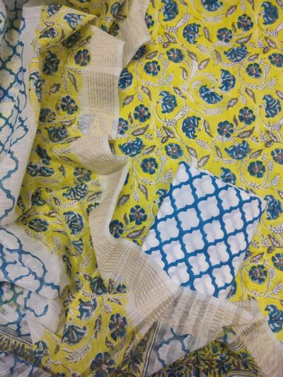 Mehrab Jaal Hand Block Printed Suit Fabric