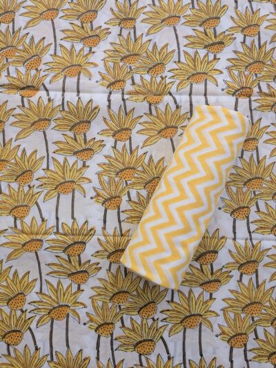 Sunflower Hand Block Printed Co-ord Set Fabric